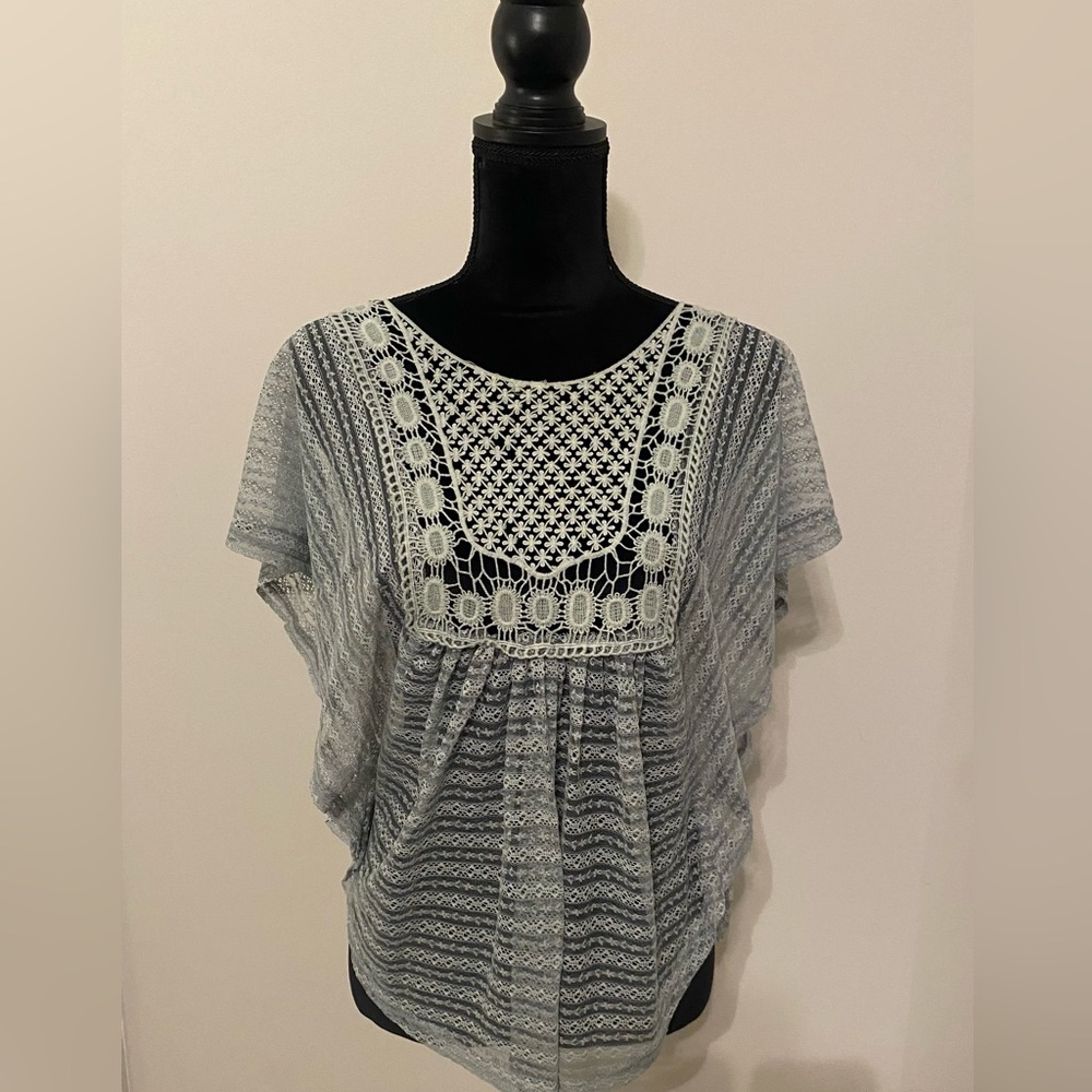 YA Los Angeles Lace Top with Cut-outs in Back. Size Medium.